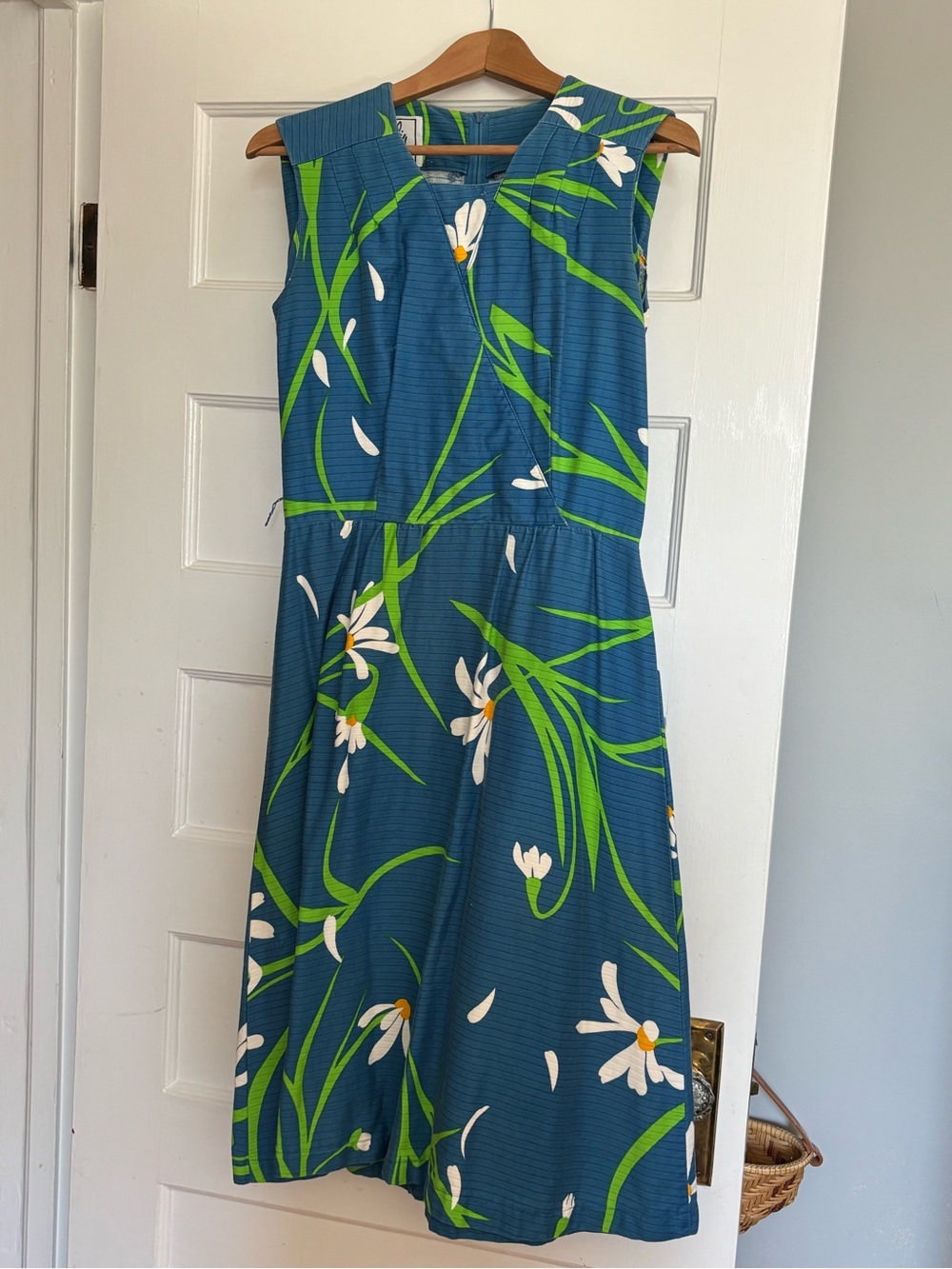 Malia Honolulu Blue and Lime Green Floral Sundress